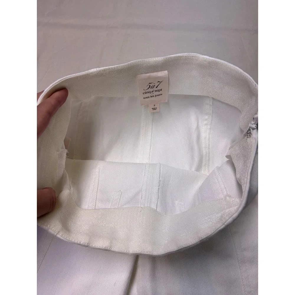 Cinq a Sept Tous Les Jours White High Waisted Flare Slit Hem Womens 2 W26 L26‎